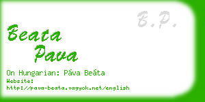 beata pava business card