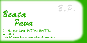 beata pava business card